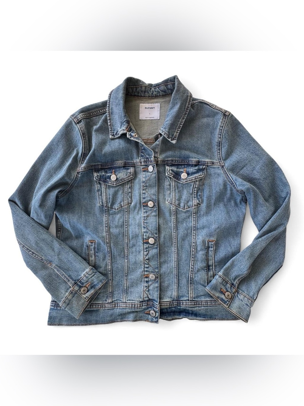 Old Navy Classic Medium Wash Denim Jean Jacket Women’s Large Trucker Casual